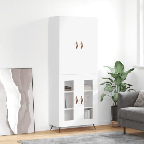 Maison Exclusive - Buffé hög Vit 69,5x34x180 cm Ingenjörsträ Vit
