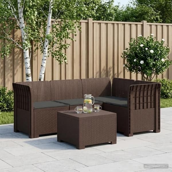 Havemøbel - EKSKLUSIVT HUS - 4 pladser - Polypropylen - Rattan stil - Brun brun