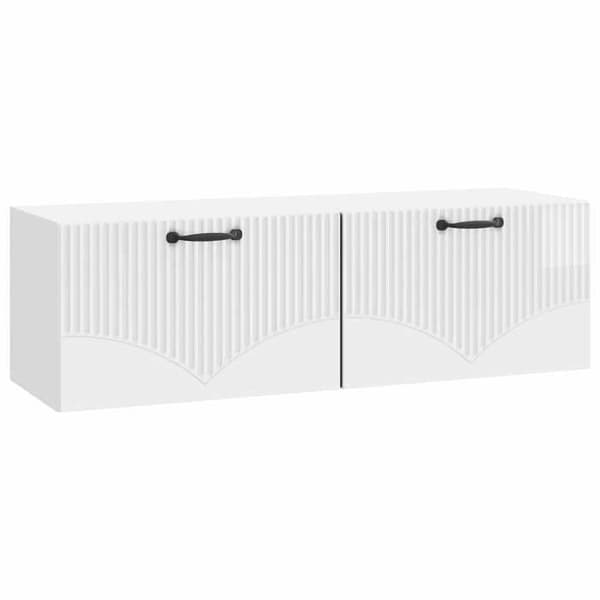 Maison Exclusive - Väggmonterad TV-möbel Väggmontering Vit glansig 98 x 31 x 30 cm