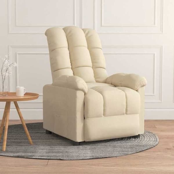 Maison Exclusive - Recliner Fåtölj Creme Tyg Grädde