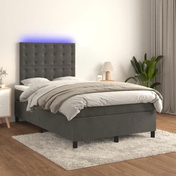 Maison Exclusive - Lamelsiftnet seng med mørkegrå LED-madras 120x190 cm