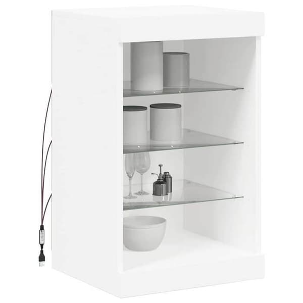 Maison Exclusive - Buffet LED-valoilla valkoinen 41x37x67 cm
