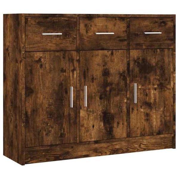 Maison Exclusive - Buffé i rökig ek 91x28x75 cm i ingenjörsträ