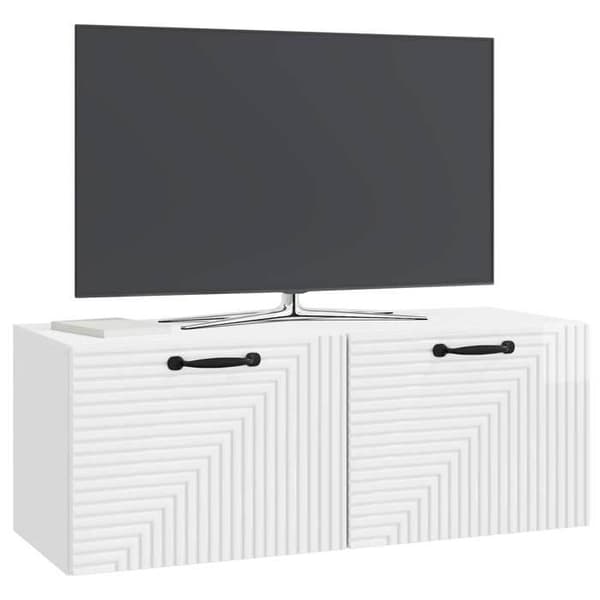 Exklusivt Hem - Väggmonterad TV-möbel Väggmontering Vit glansig 78,5 x 31 x 30 cm
