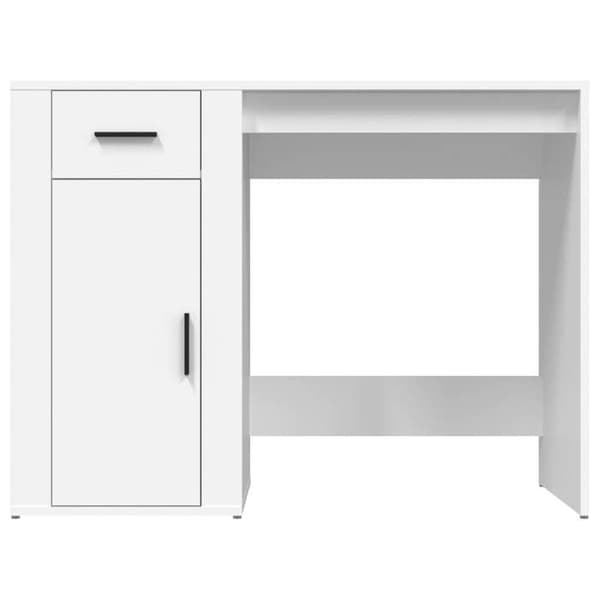 Kontor - EXKLUSIV HEM - 100x49x75 cm - Ingenjörsträ - 1 låda + 1 skåp - Vit Vit