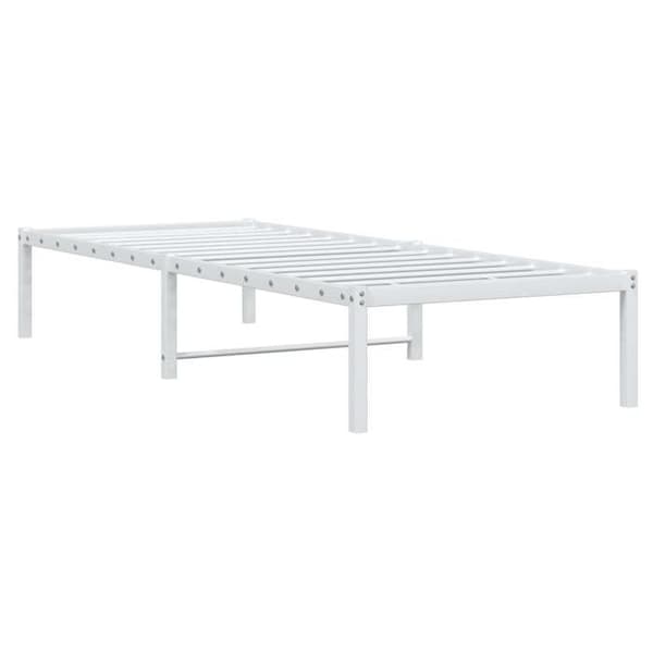 Maison Exclusive - Sängram i vitt metall 80x200 cm