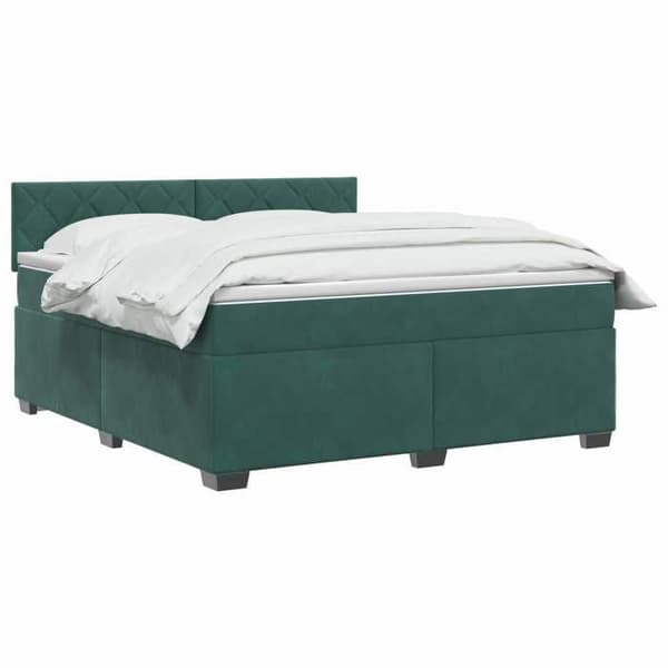 Maison Exclusive - Boxspring säng med mörkgrön madrass 140 x 200 cm Sammet Mörkgrön