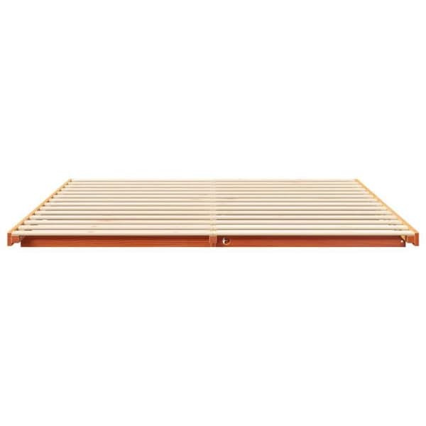 Sengestel - EKSKLUSIV HUS - Platform - Massiv fyr - 180 x 210 cm - Brun voks Brun lack