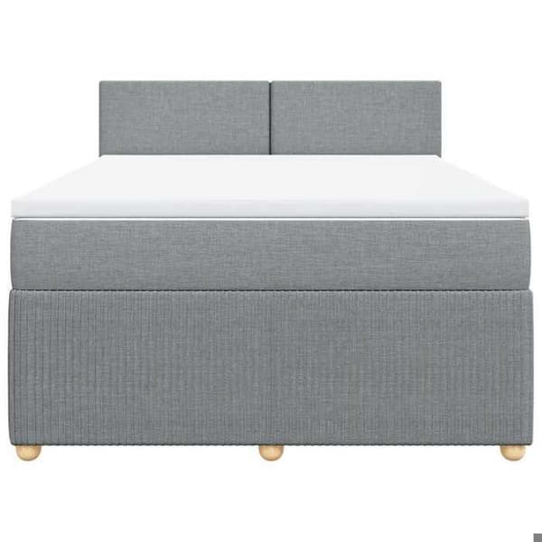 Maison Exclusive - Sengebund med lameller og madras Lys grå 140x200cm Stof