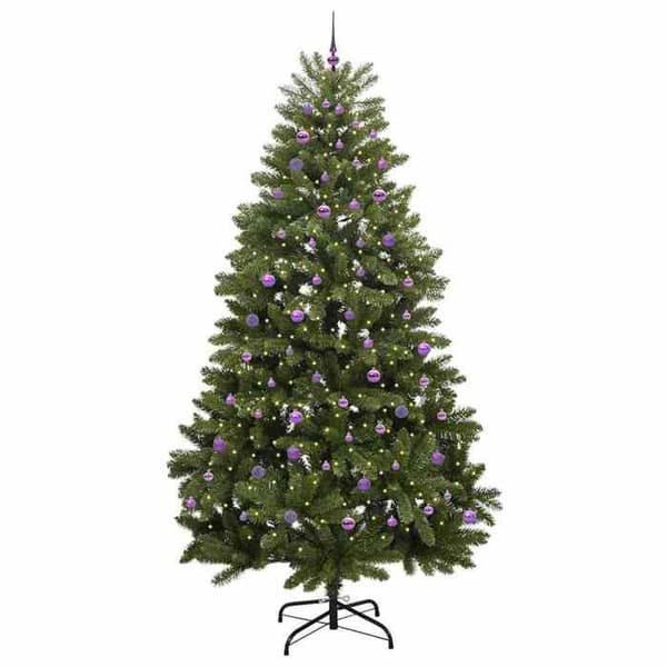Konstgjord julgran - EXKLUSIV HEM - 270 cm - 300 LED - Varm vit - Metallbas Grön