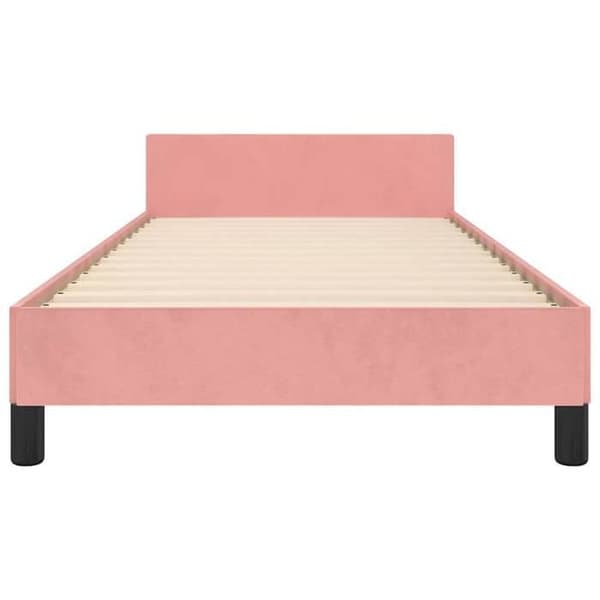 Maison Exclusive - Sängram utan madrass rosa 90x200 cm sammet