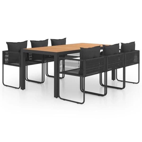Maison Exclusive - Trädgårdsset 7 delar PVC flätad svart brun
