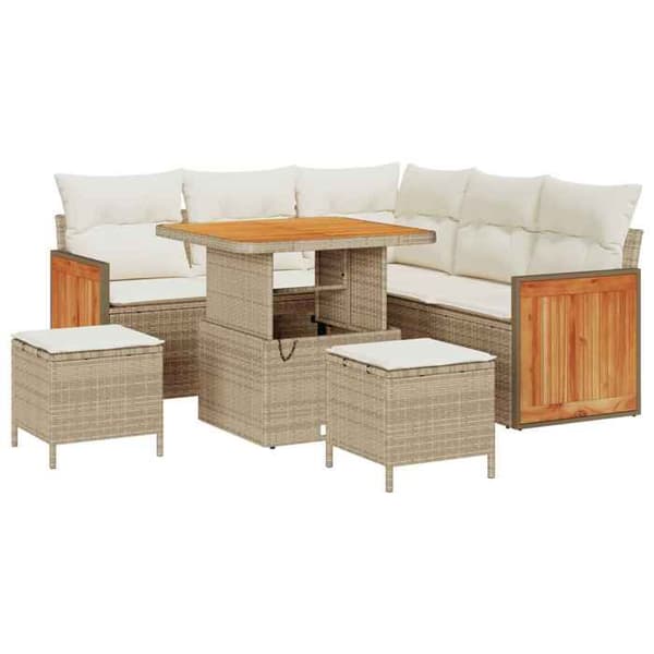 Maison Exclusive - 8 hengen puutarhakalustesarja 8 kpl beige ja kerma