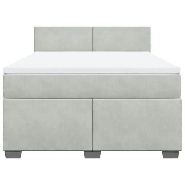 Maison Exclusive - Seng solid bund med socker og madras Grå 160x200cm Velour