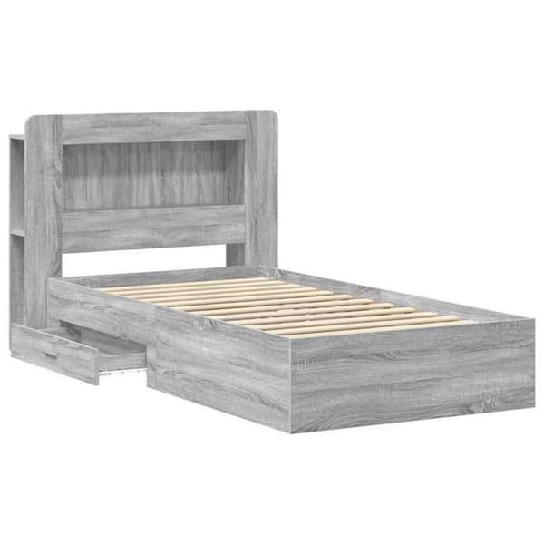 Maison Exclusive - Sängram med förvaring Sonoma grå 100 x 200 cm