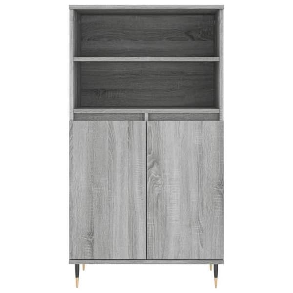 Maison Exclusive - Høj buffet Sonoma grå 60x36x110 cm Ingeniørtræ Sonoma grå