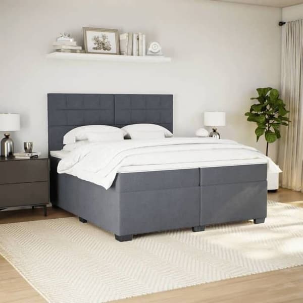 Maison Exclusive - Sänkylaatikko ja harmaa samettimatrassi 200x200cm