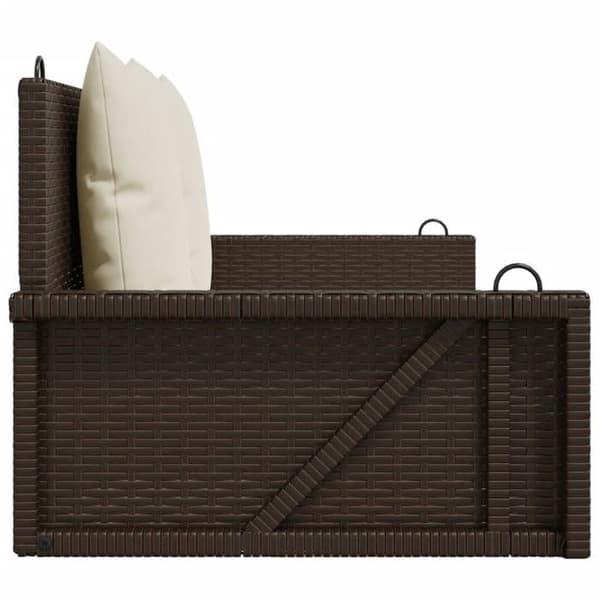 Maison Exclusive - Balanssoffa med bruna kuddar 119x56x48 cm flätad resin