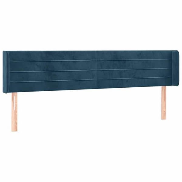 Maison Exclusive - Sänggavel med LED Blå mörk 183x16x78/88 cm Sammet Mörkblå