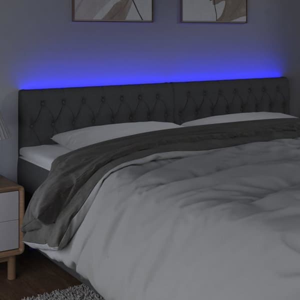 Maison Exclusive - LED-päätyharso Tummanharmaa 200x7x78/88 cm Kangas Mörkgrå