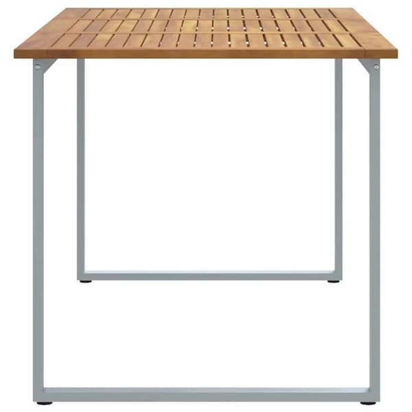 Havemøbel - EKSKLUSIV HUS - 160 x 80 x 75 cm - Massivt akacietræ - Stålramme - Grå, leveres samlet Grå