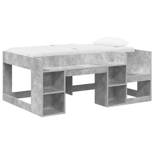 Maison Exclusive - Sängram för barn med förvaring Grå betong 80 x 160 cm