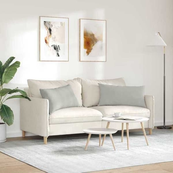 Soffkuddar - EXKLUSIV HEM - 2 stycken - Ljusgrå - 80 x 40 cm - Polyesterfyllning Ljusgrått