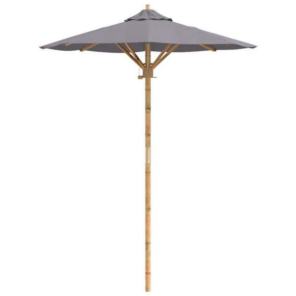 Maison Exclusive - Haveparasol Ø 150 x 210 cm Rund Bambus Mørkegrå