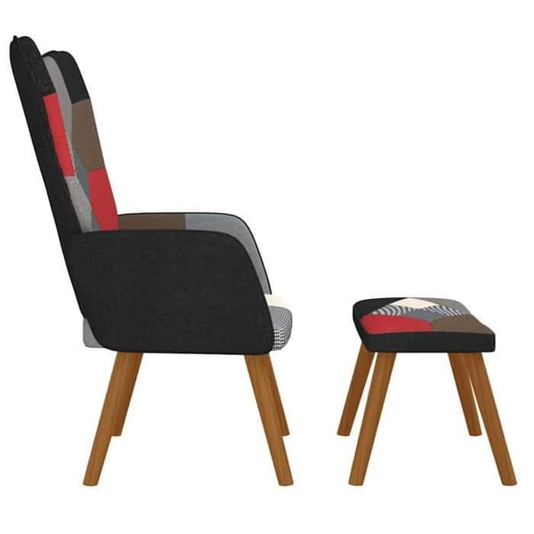 Maison Exclusive - Afslapningsstol med fodskammel Patchwork Stof