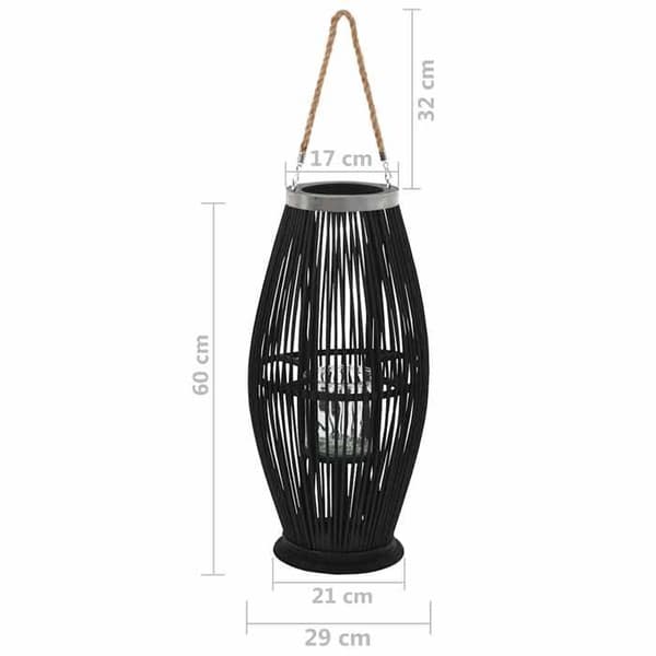 Maison Exclusive - Hängande ljusstake i svart bambu 60 cm Svart