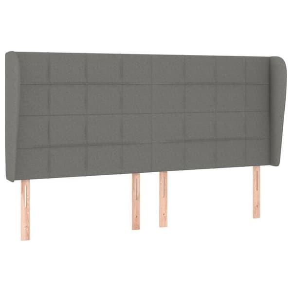 Maison Exclusive - Päätylevy korvilla Tummanharmaa 203x23x118/128 cm Kangas mörkgrå
