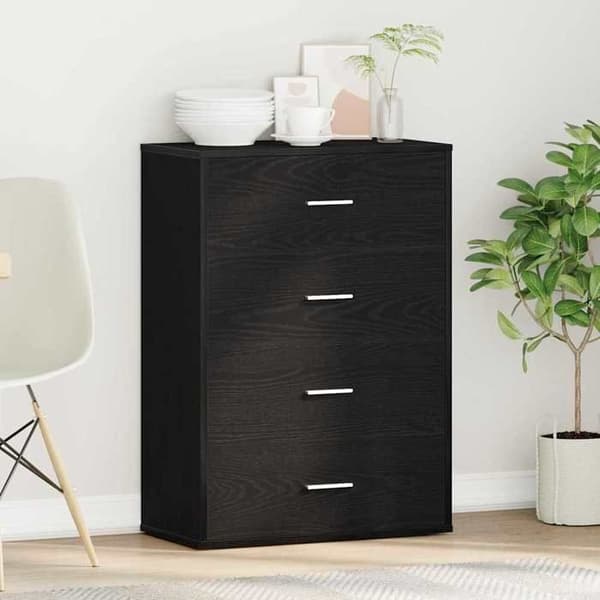 Buffé - EXKLUSIVT HEM - Rektangulär - Svart ek - Ingenjörsträ - 60 x 31 x 84 cm svart ek