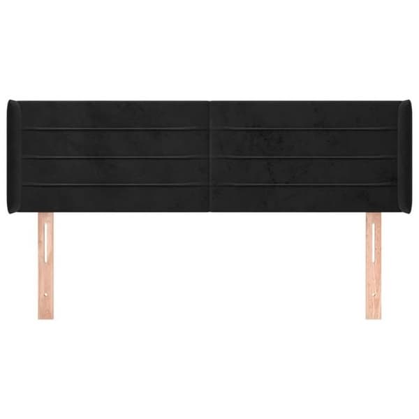 Maison Exclusive - Päätylevy korvilla Musta 147x16x78/88 cm Sametti Svart