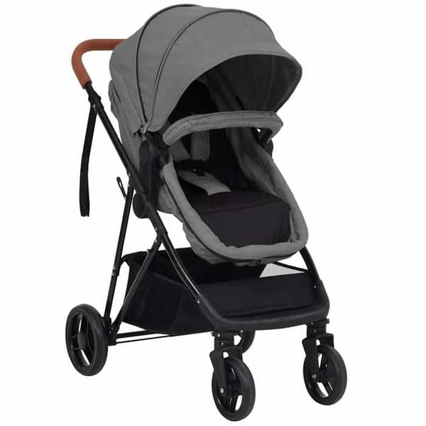 Maison Exclusive - 2-i-1 Barnevogn til baby Lys grå og sort Stål