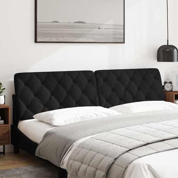 Maison Exclusive - Sort hovedgærdepude 200 cm i velour