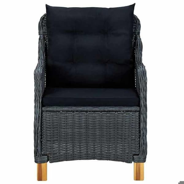 Maison Exclusive - 7 osan ulkoilmapöytäryhmä tummanharmaa