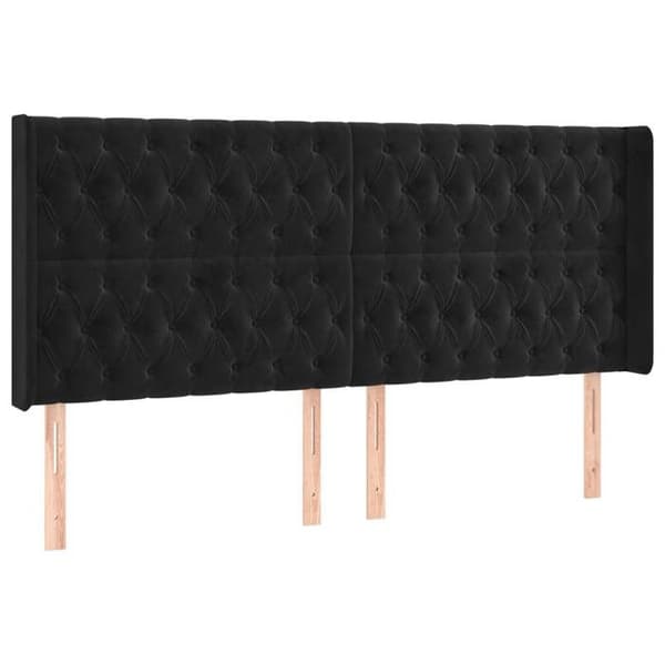 Maison Exclusive - LED-päätymustalla 183x16x118/128 cm sametti Svart
