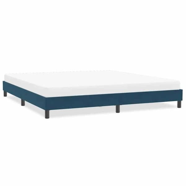 Sengestel - EKSKLUSIV HUS - 200x210 cm - Mørkeblå velour - Lamelseng - Robuste ben Mörkblå