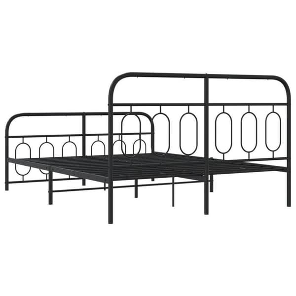 Sengestel - EKSKLUSIV HUS - 140 x 190 cm - Stål - Sort - Opbevaring under sengen Svart