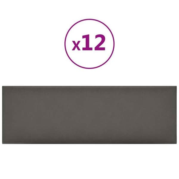Maison Exclusive - Väggmonterad sänggavel 12 pc 90 x 30 cm Grå tyg