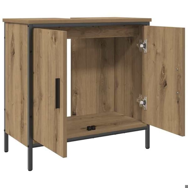 Maison Exclusive - Vaskeskab i egetræ, håndlavet, 60x30x60 cm, ingeniørtræ