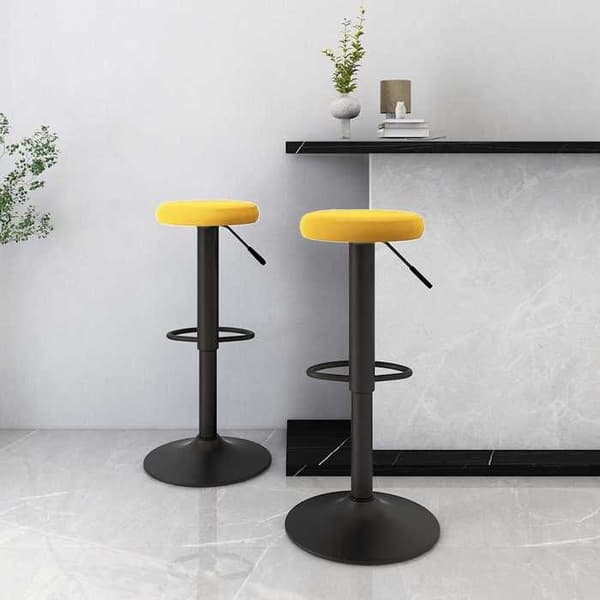 Maison Exclusive - Barstolar set om 2 senapsgul sammet