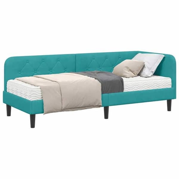 Maison Exclusive - Turquoise hörnsängram 80 x 200 cm Sammet