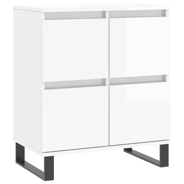 Maison Exclusive - Buffeter 2 stk hvid glans ingeniørtræ Vit