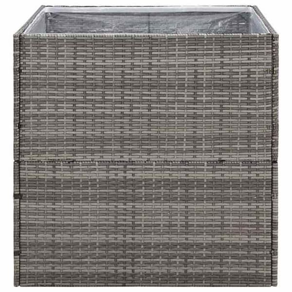 Jardinière - EXKLUSIVT HUS - Flätad resin - Grå - 80 x 80 x 80 cm - Ram av pulverlackerad stål Grå