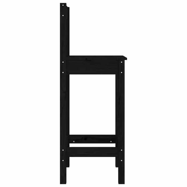 Maison Exclusive - Barstole sæt af 2 sort 40x41,5x112 cm solid fyrretræ