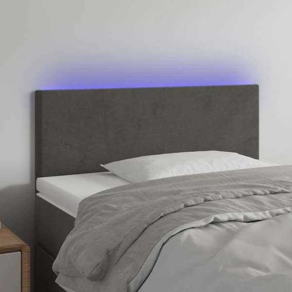 Maison Exclusive - LED Hovedgærde Mørkegrå 80x5x78/88 cm Velour mörkgrå