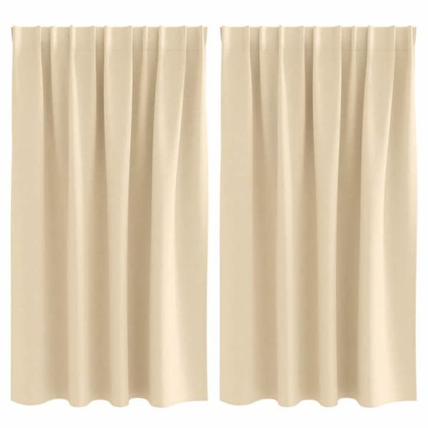 Maison Exclusive - Mörkläggande gardiner med ringar 2 st Kräm 140 x 140 cm
