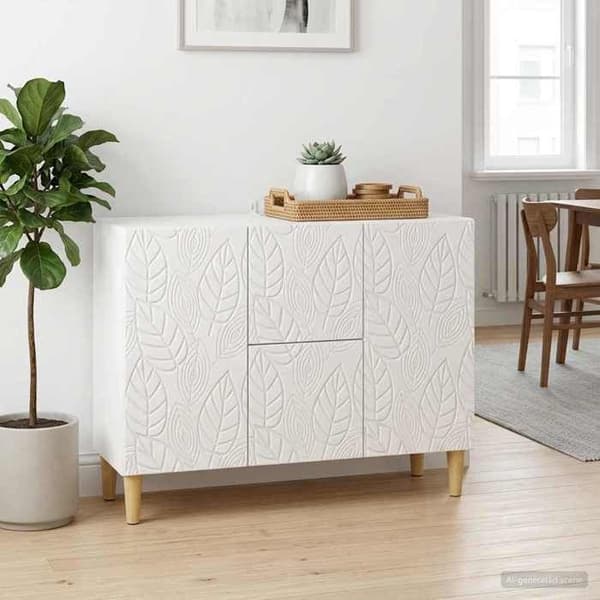 Maison Exclusive - Buffé Vit glänsande 89 x 34,5 x 60 cm Ingenjörsträ
