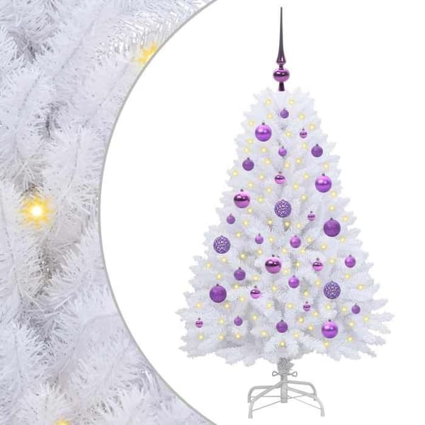 Maison Exclusive - Kunstigt Juletræ med Ledninger Hvid 120 cm Vit